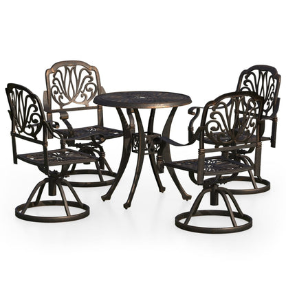 Set da Bistrot 5 pz in Alluminio Pressofuso Bronzo