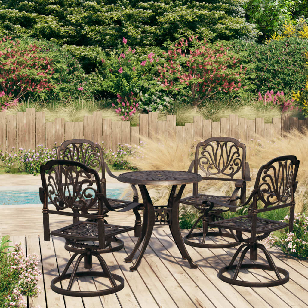 Set da Bistrot 5 pz in Alluminio Pressofuso Bronzo