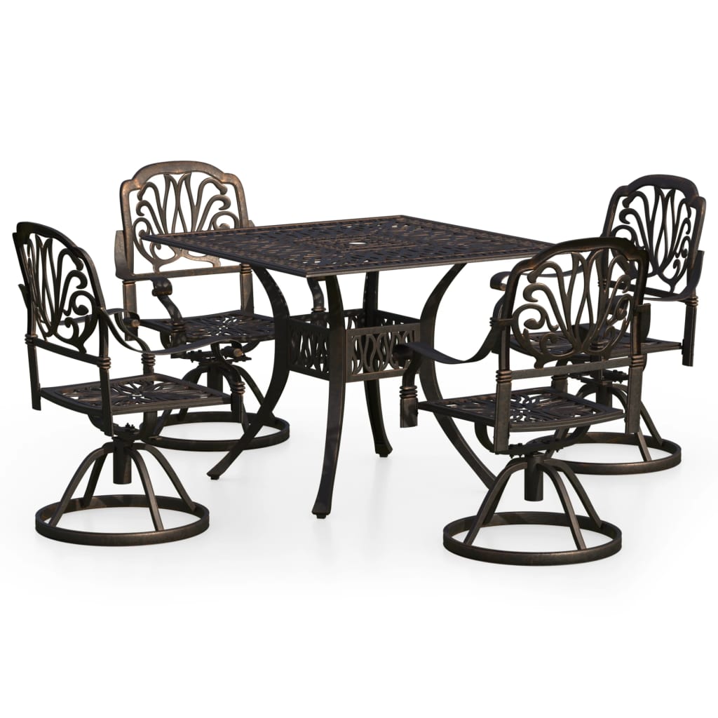 Set da Bistrot 5 pz in Alluminio Pressofuso Bronzo