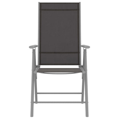 Set Mobili da Pranzo per Giardino 5 pz Alluminio Argento e Nero