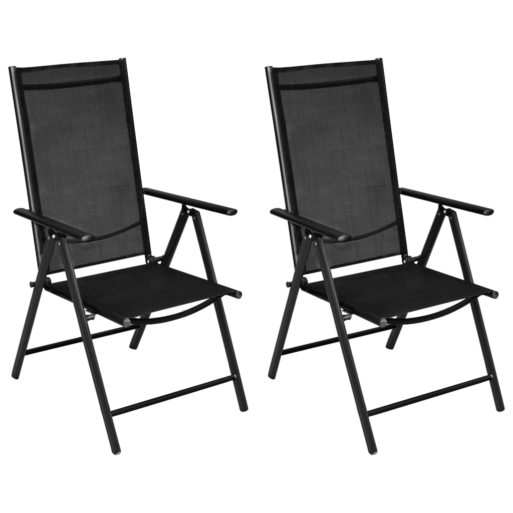 Set da Bistrot 3 pz in Alluminio e Textilene Nero