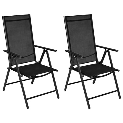 Set da Bistrot 3 pz in Alluminio e Textilene Nero