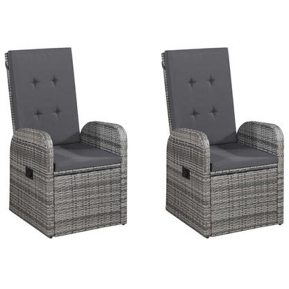 Set da Pranzo per Giardino 5 pz con Cuscini Polyrattan Grigio