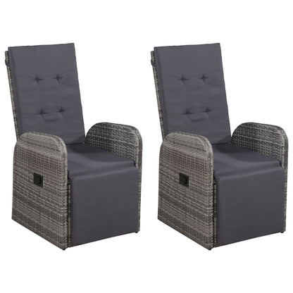 Set da Pranzo per Giardino 5 pz con Cuscini Polyrattan Grigio