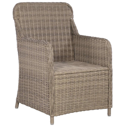 Set da Pranzo per Giardino 5 pz con Cuscini Polyrattan Marrone