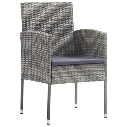 Set Mobili da Pranzo da Esterni 7 pz in Polyrattan Antracite
