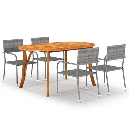 Set Mobili da Pranzo per Giardino 5 pz Antracite