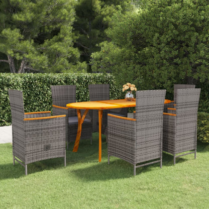 Set Mobili da Pranzo per Giardino 7 pz Grigio