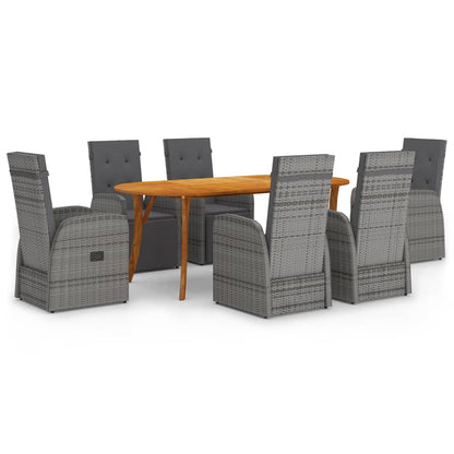 Set Mobili da Pranzo per Giardino 7 pz Grigio