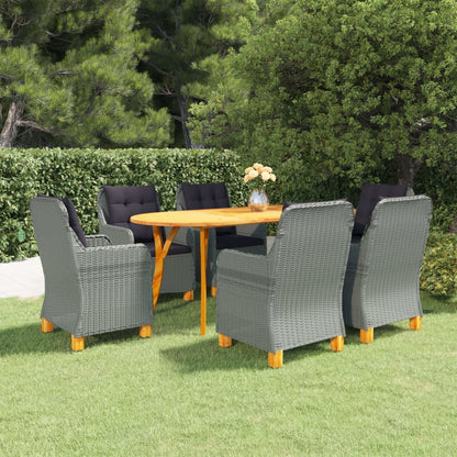 Set Mobili da Pranzo per Giardino 7 pz Grigio Chiaro