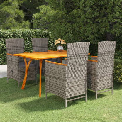 Set Mobili da Pranzo per Giardino 5 pz Grigio