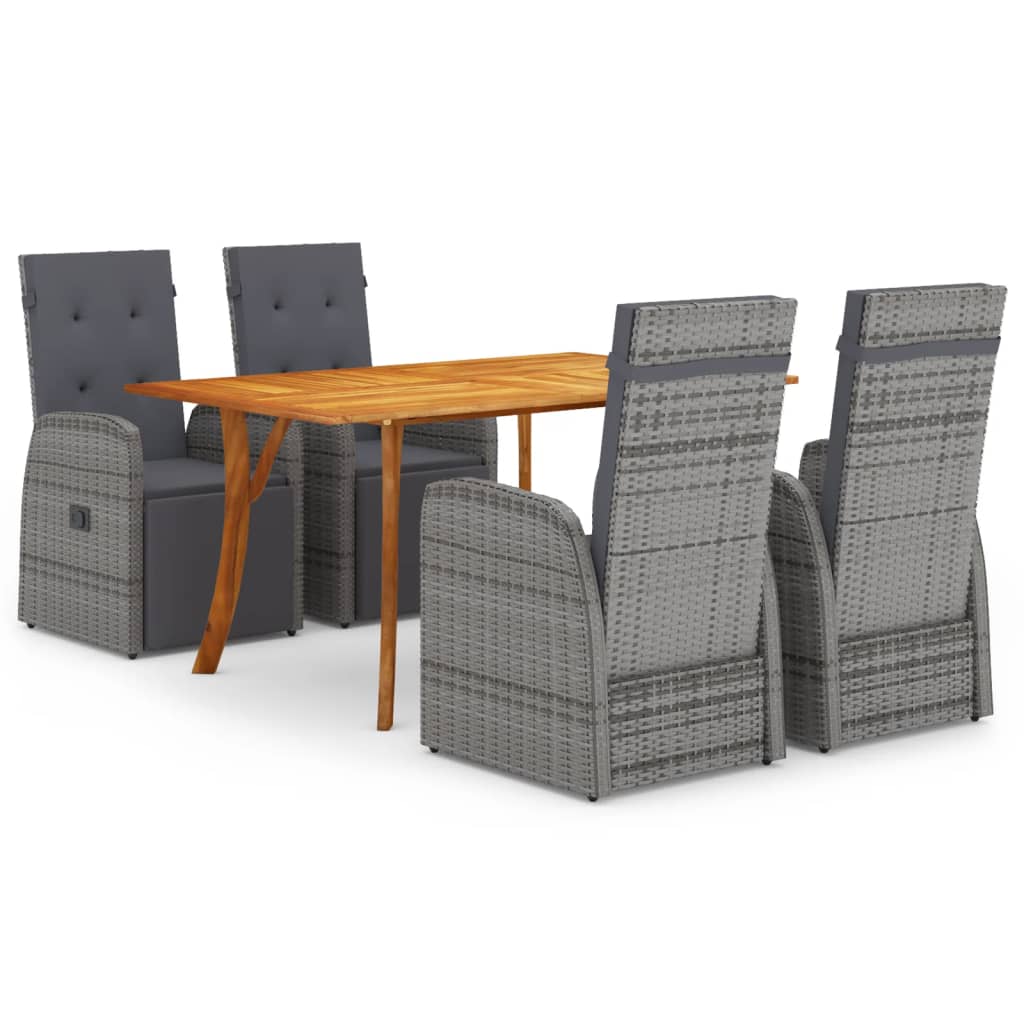 Set Mobili da Pranzo per Giardino 5 pz Grigio