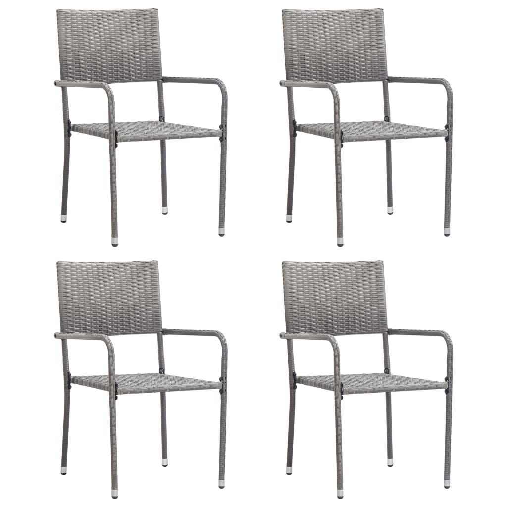 Set Mobili da Pranzo da Giardino 5 pz in Polyrattan Antracite