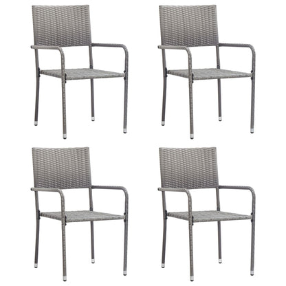 Set Mobili da Pranzo da Giardino 5 pz in Polyrattan Antracite