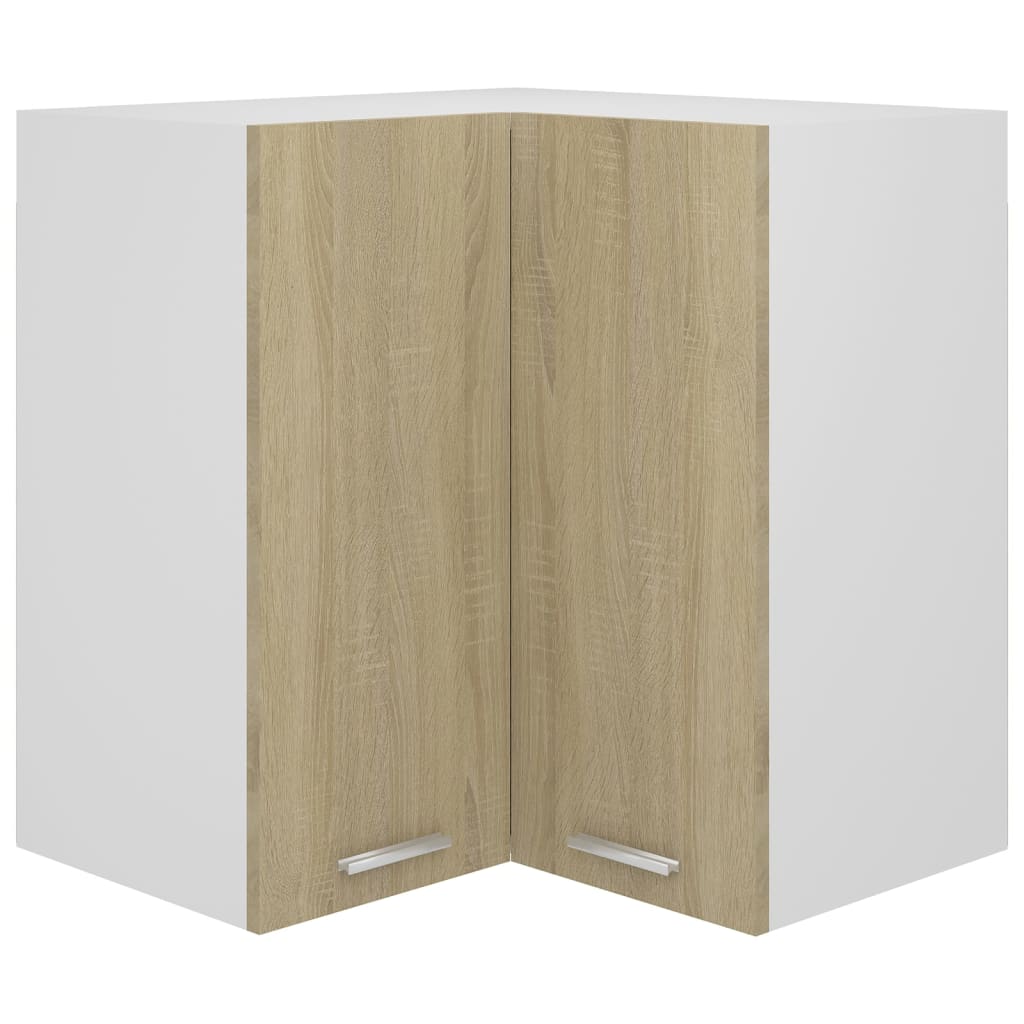 Pensile Angolare Rovere Sonoma 57x57x60 cm in Legno Multistrato