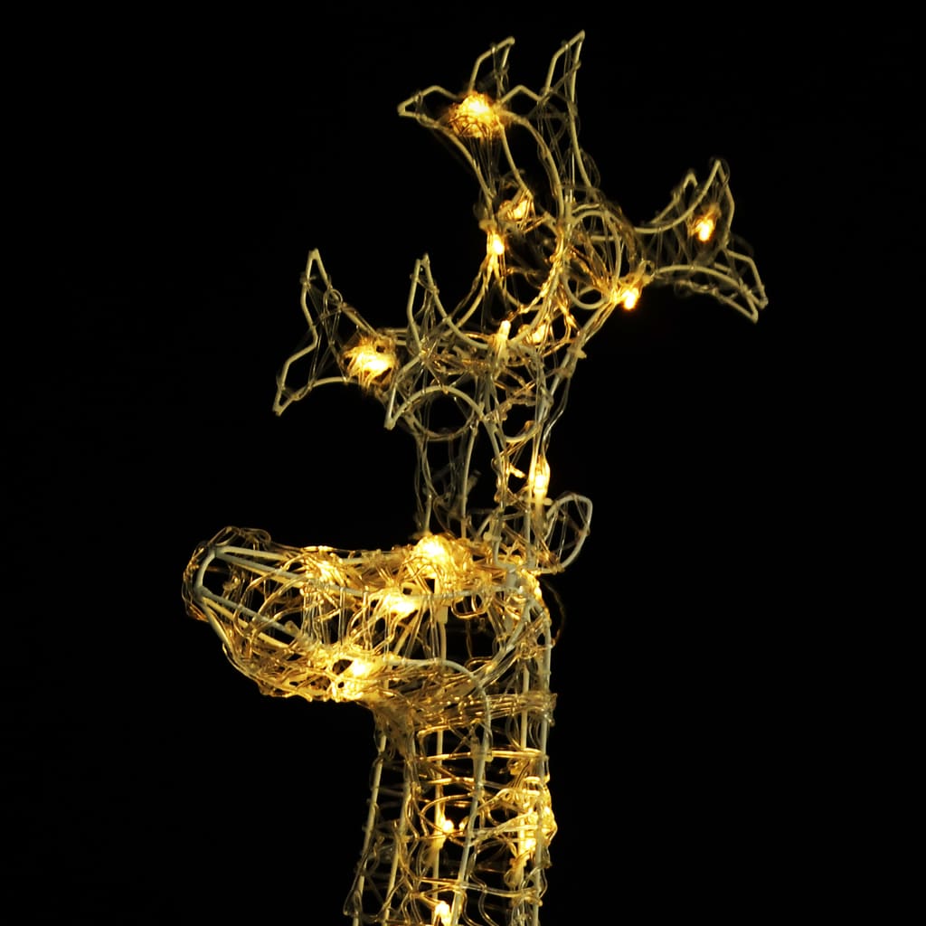 Renne e Slitta Decorazione Natale 90 LED 60x16x100 cm Acrilico