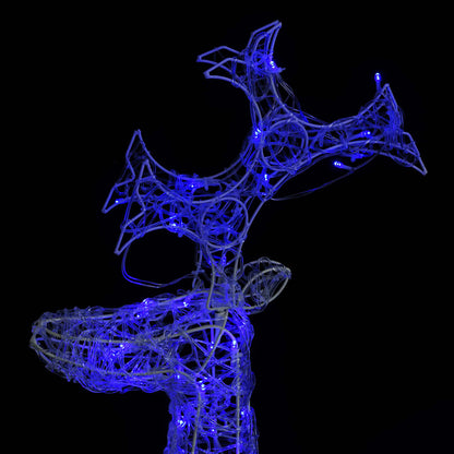 Renne e Slitta Decorazione Natale 90 LED 60x16x100 cm Acrilico