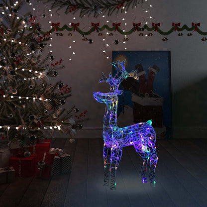 Renne e Slitta Decorazione Natale 90 LED 60x16x100 cm Acrilico