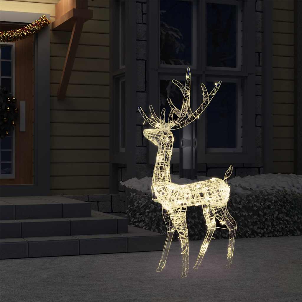 Decorazione Natalizia Acrilico Renna 140 LED 120cm Bianco Caldo