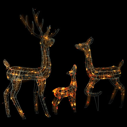 Famiglia di Renne di Natale 300 LED Colorati in Acrilico