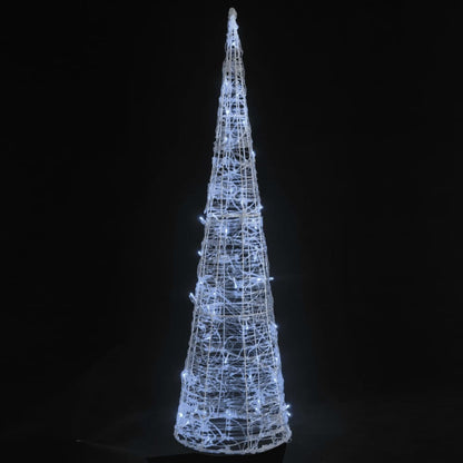 Piramide Decorativa Cono Luce LED Acrilico Bianco Freddo 90 cm