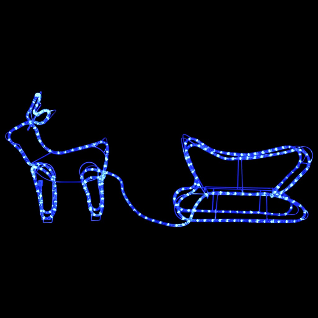 Renne e Slitta Decorazione Natalizia per Esterni 252 LED
