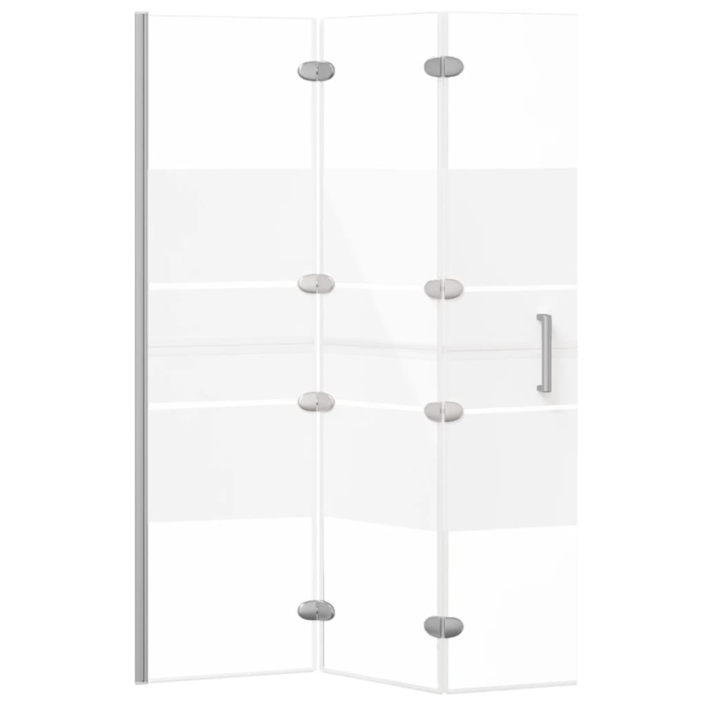 Pannello Doccia Pieghevole in ESG 100x140 cm Bianco
