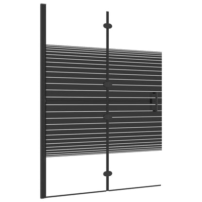 Pannello Doccia Pieghevole in ESG 100x140 cm Nero