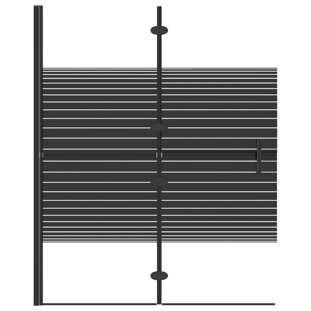 Pannello Doccia Pieghevole in ESG 100x140 cm Nero