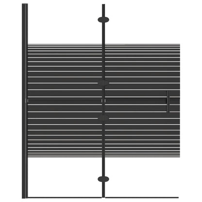 Pannello Doccia Pieghevole in ESG 100x140 cm Nero