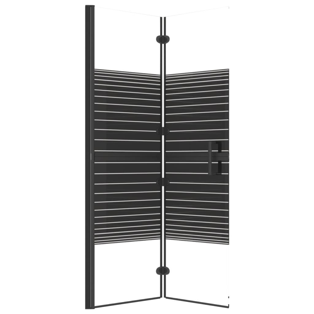 Pannello Doccia Pieghevole in ESG 100x140 cm Nero