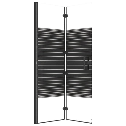 Pannello Doccia Pieghevole in ESG 100x140 cm Nero
