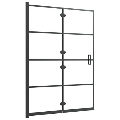 Pannello Doccia Pieghevole in ESG 100x140 cm Nero