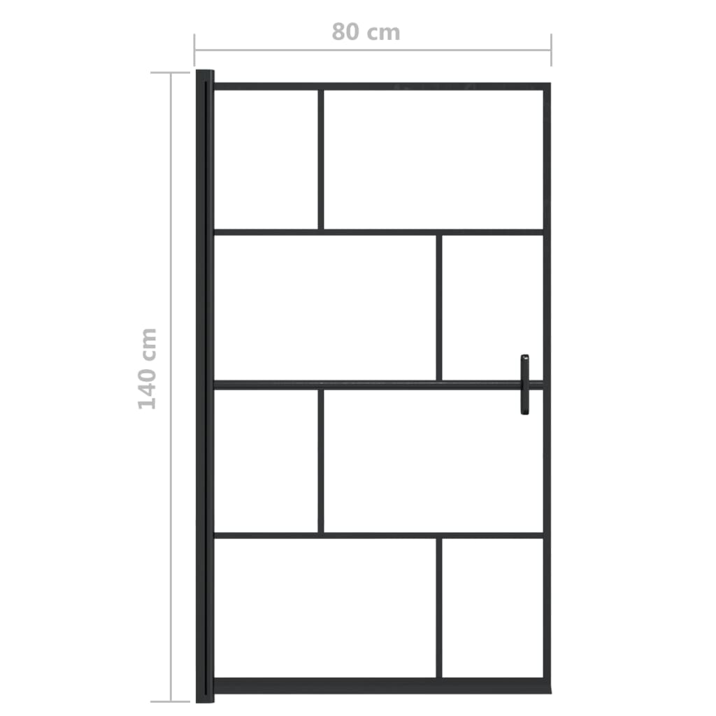 Pannello per Box Doccia in ESG 80x140 cm Nero