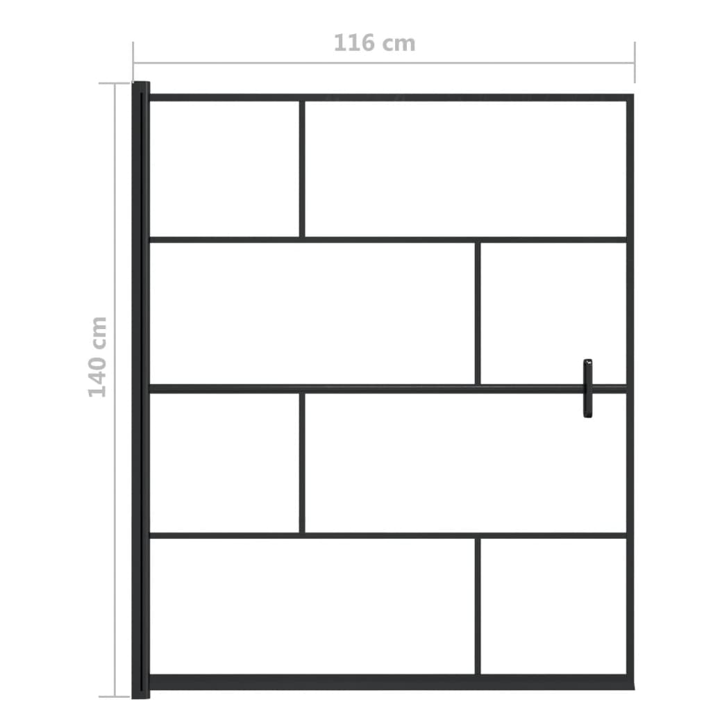 Pannello per Box Doccia in ESG 116x140 cm Nero