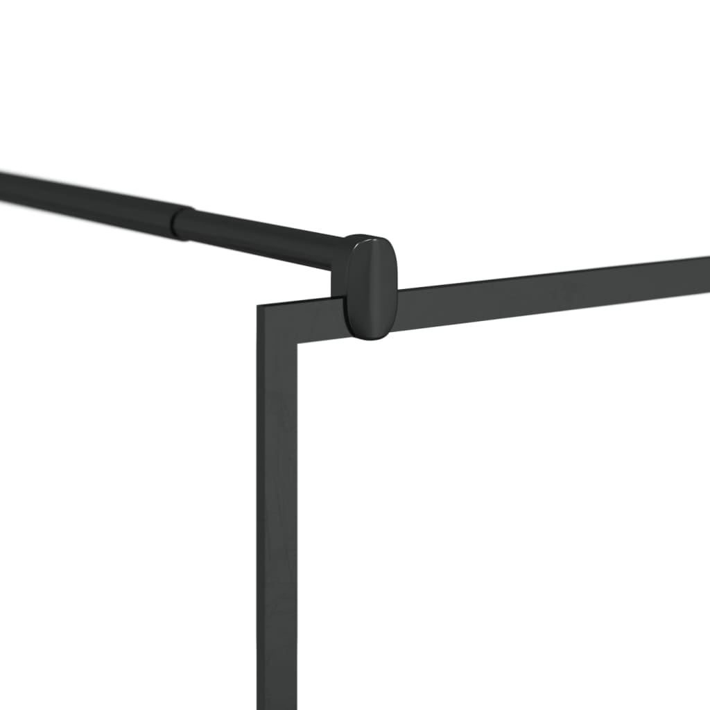 Parete Doccia Walk-in in Vetro Trasparente ESG Nera 100x195 cm