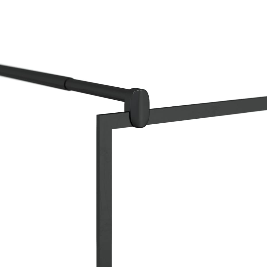 Parete Doccia Walk-in in Vetro Trasparente ESG Nera 115x195 cm