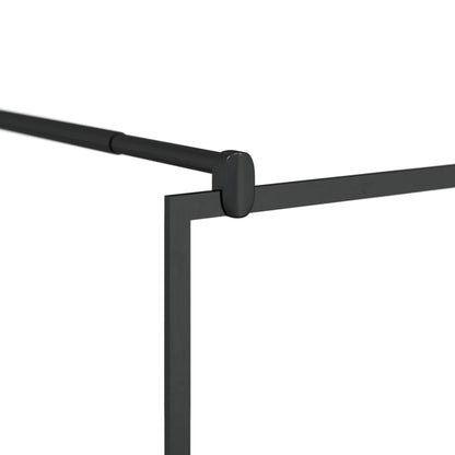 Parete Doccia Walk-in in Vetro Trasparente ESG Nera 115x195 cm