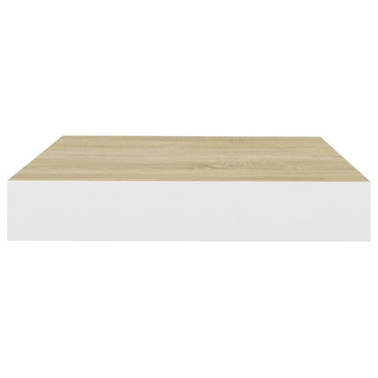 Scaffale a Parete Rovere e Bianco 23x23,5x3,8 cm in MDF