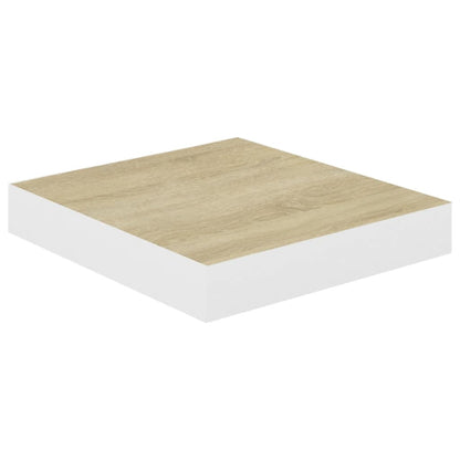 Scaffali a Parete 2 pz Rovere e Bianco 23x23,5x3,8 cm in MDF