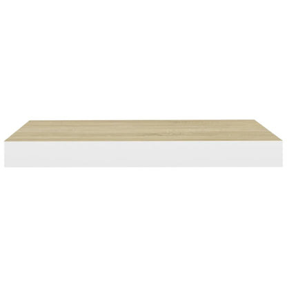 Scaffale a Parete Rovere e Bianco 50x23x3,8 cm in MDF