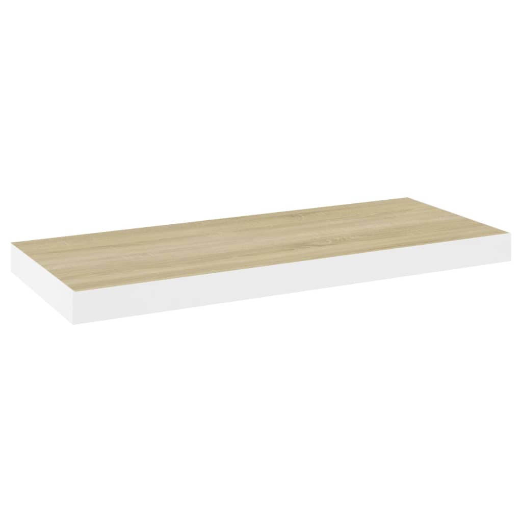 Scaffale a Parete Rovere e Bianco 60x23,5x3,8 cm in MDF