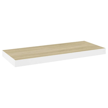 Scaffale a Parete Rovere e Bianco 60x23,5x3,8 cm in MDF