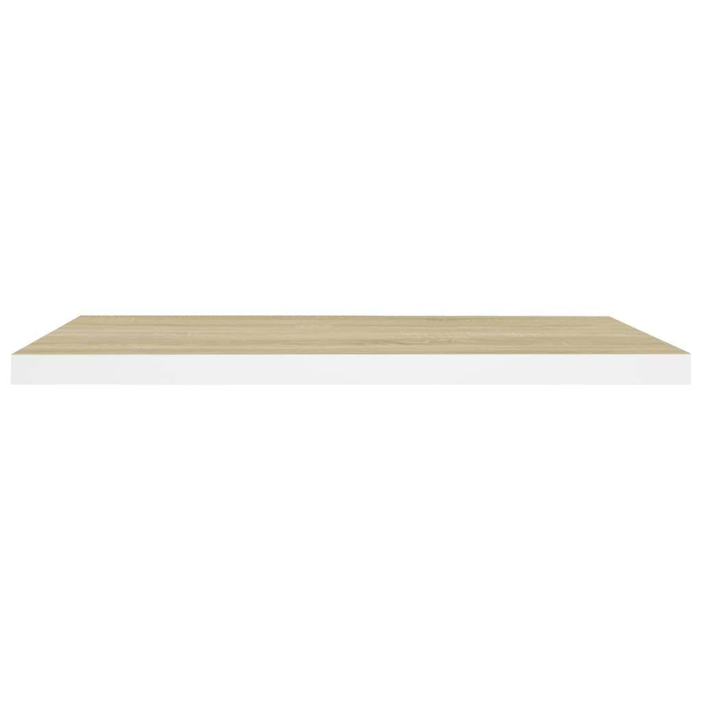 Scaffale a Parete Rovere e Bianco 80x23,5x3,8 cm in MDF