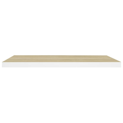Scaffale a Parete Rovere e Bianco 80x23,5x3,8 cm in MDF