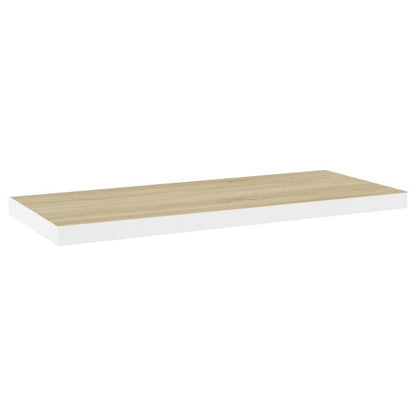 Scaffali a Parete 4 pz Rovere e Bianco 80x23,5x3,8 cm in MDF