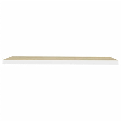 Scaffale a Parete Rovere e Bianco 90x23,5x3,8 cm in MDF