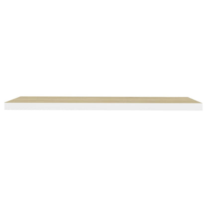 Scaffale a Parete Rovere e Bianco 120x23,5x3,8 cm in MDF
