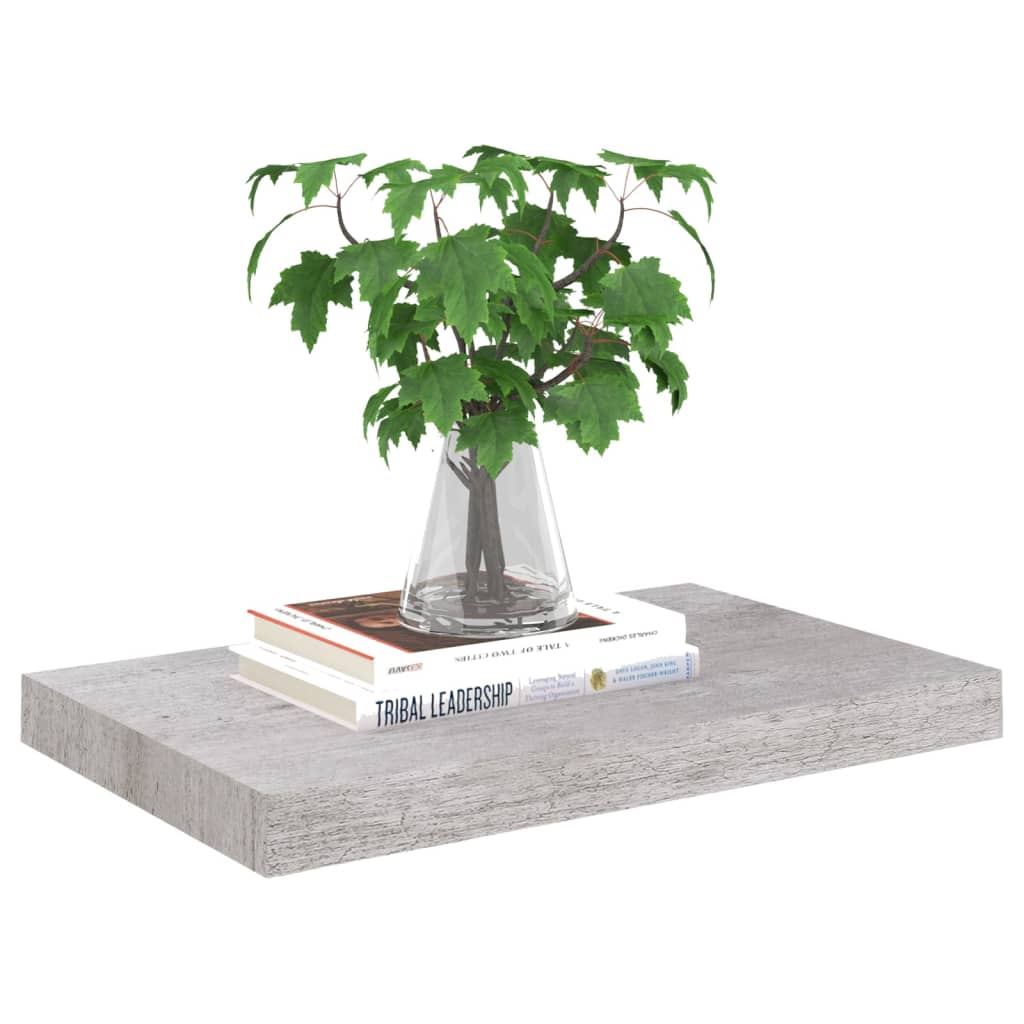 Scaffali a Parete 4 pz Grigio Cemento 50x23x3,8 cm in MDF