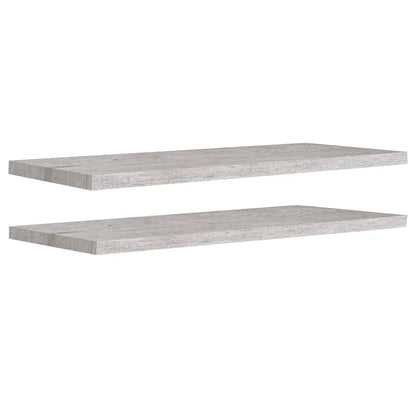 Scaffali a Parete 2 pz Grigio Cemento 90x23,5x3,8 cm in MDF